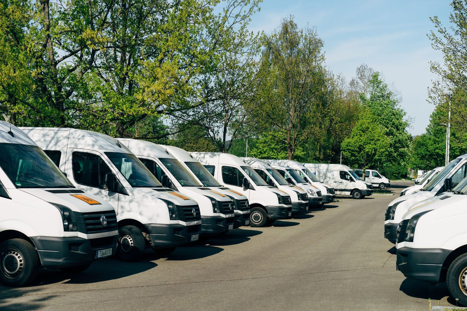 Flotte de camions de transport routier de marchandises